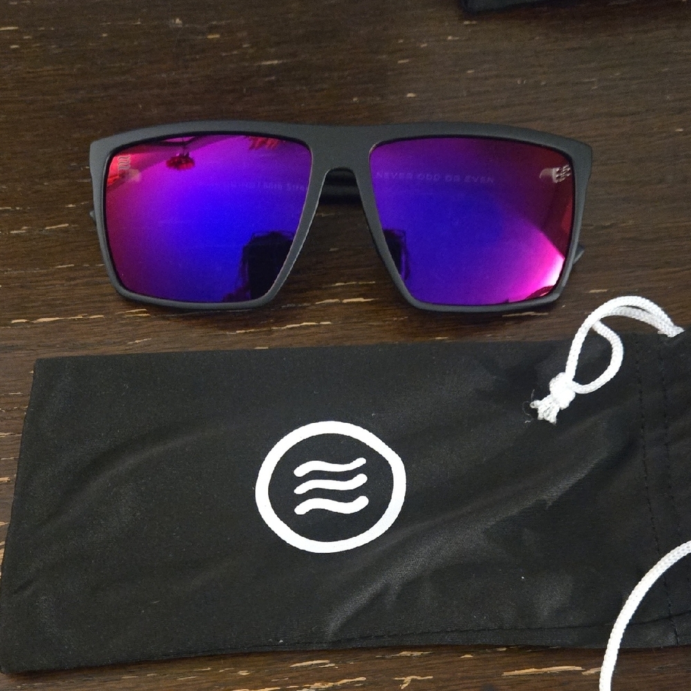 Stylish Black Sunglasses with Purple Lenses